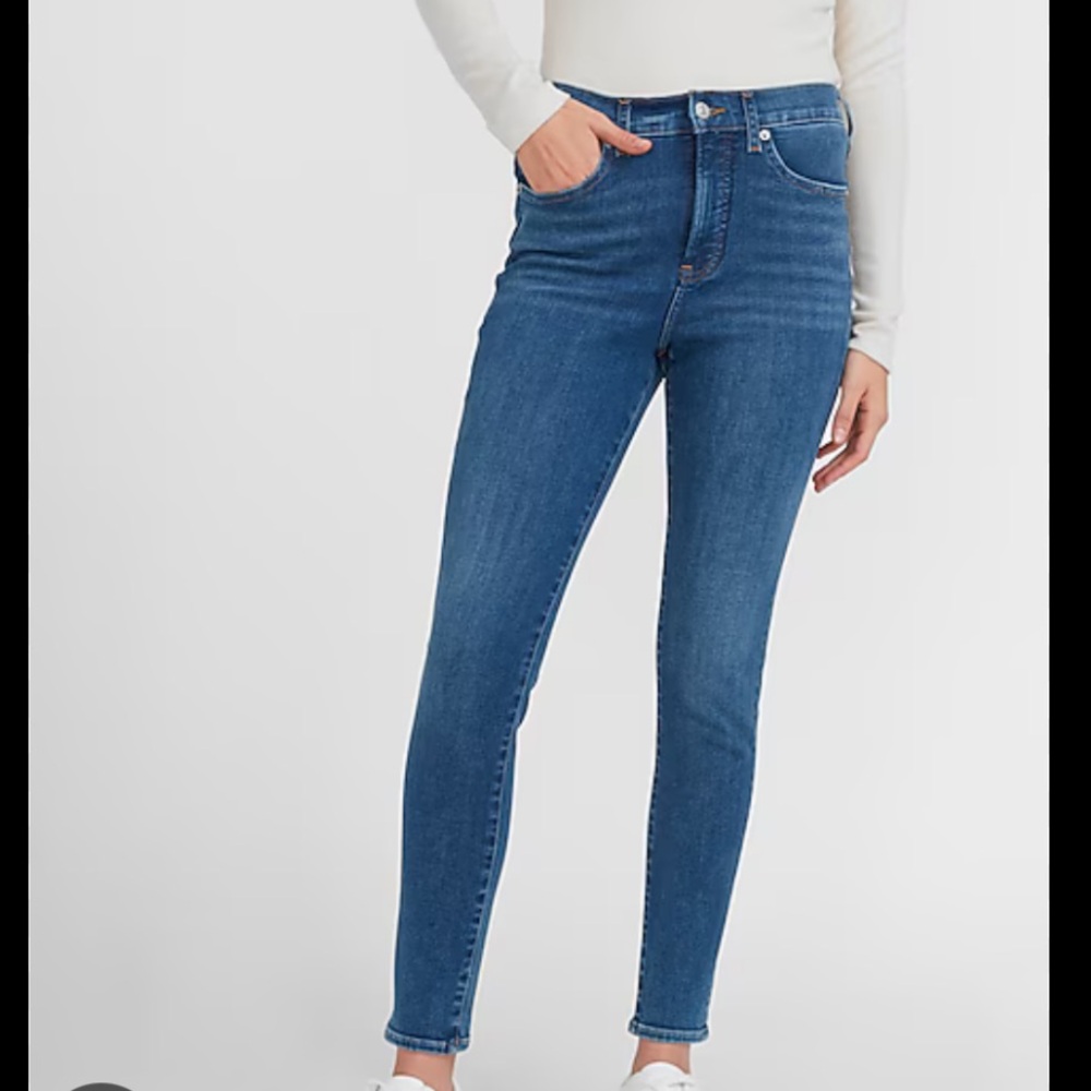 Express Women's Blue Skinny Jeans